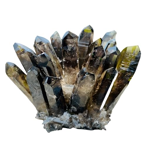 Smoky Quartz Crystal Cluster Large Quartz Crystal Cluster Natural Healing Stones Crystal Quartz Cluster Natural Crystal Quartz Stones for Relaxation Crystal Quartz Cluster 0.66 Pound