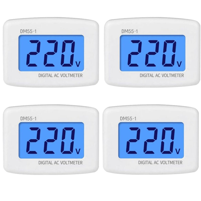 [Australia - AusPower] - 4 Pcs AC 80-300V LCD Digital Voltmeter Plug in Volt Meter Flat US Plug Voltage Test Monitor AC 110V 220V Voltage Meter for Household Plug into Outlet to Measure Voltage 