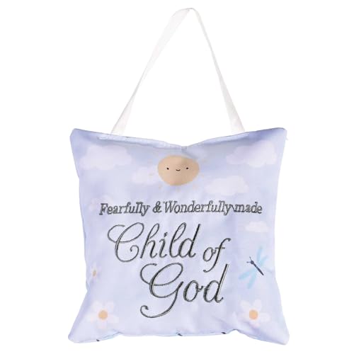 Dicksons Inspirational Embroidered Hanging Door Knob Pillow Sign 6 x 6 Polyester God Will Take Care of You Canary