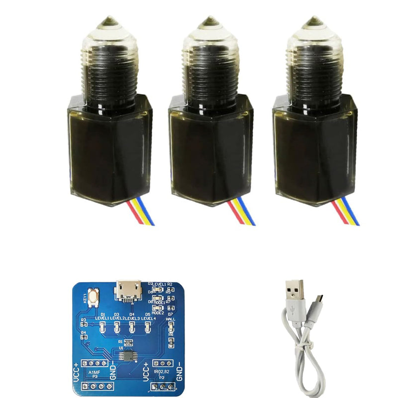 [Australia - AusPower] - Food Grade FS-IR1902D PNP NC 5 to 24VDC Optical Infrared Water Oil Fuel Fluid Diesel Liquid Level Sensor Switch 500mm Cable High Sensibility（Pack of 3） 