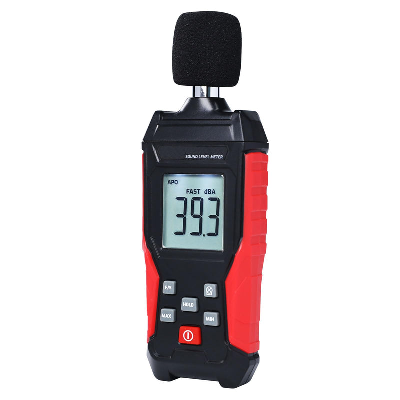 Dezibel Meter, Digital Sound Level Meter 30-130dB Digital Audio Noise Meter with Max/Min, LCD Backlight Display, Sound Detector, Sound Level Meter for Home, Office, School black