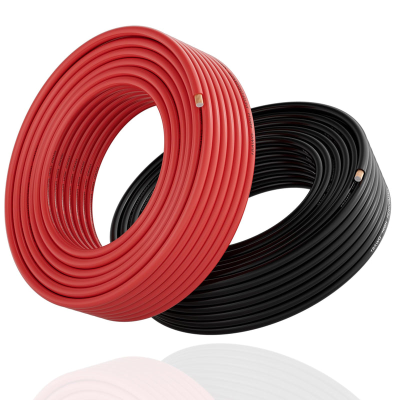 [Australia - AusPower] - 14 Gauge Wire (2-Pack Red/Black Each 25 FT), 14AWG CCA, Low Voltage Automotive Primary Harness Wire for Battery, Car Audio, Remote Trailer, Security Alarm, Hook Up Electrical Wires for DIY DC 25FT-2PK Black+Red 
