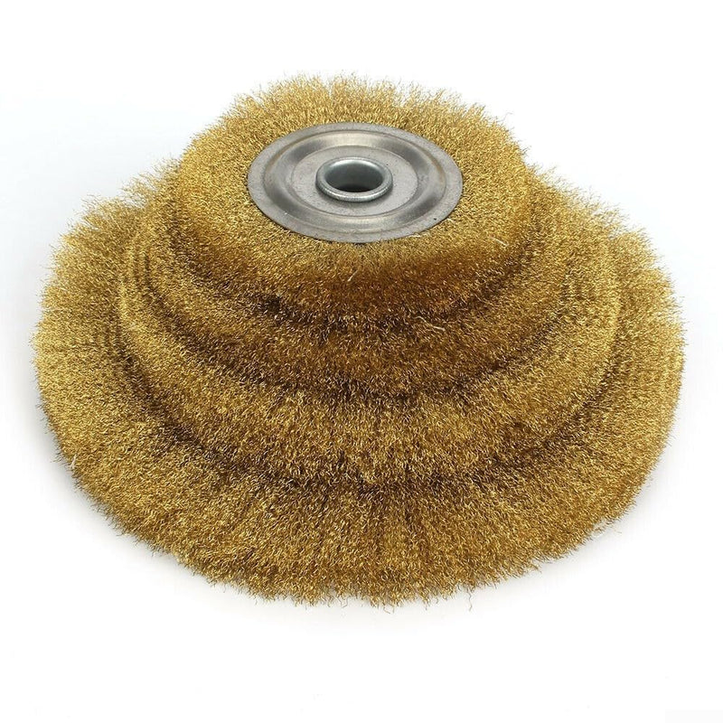 Professional Soft Brass and Copper Wire Polishing Brush, High Quality Finish and Efficient Performance (100mm x 16mm) 100mmx16mm