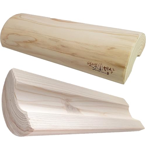 DEAD SKIN Wooden Pillow Hinoki Semicircular Pillow Made of Hinoki Cypress for Stiff Neck_11.8 inch x 2.16 inch
