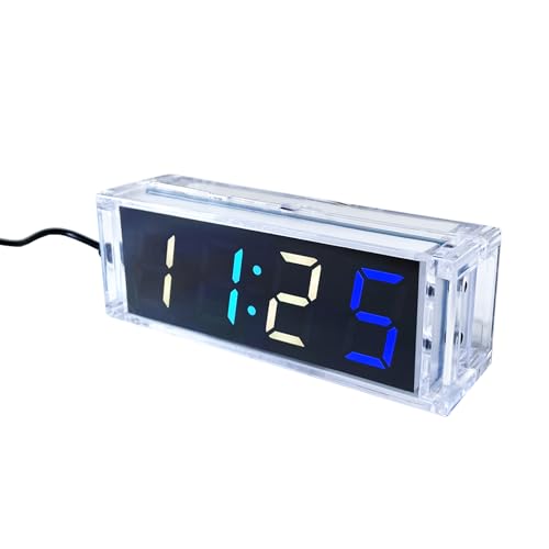 EIELE Electronic Clock Soldering Set Multicolored Display with Free Adjustment Practical Learning Program for Soldering Enthusiasts (Soldering Required)