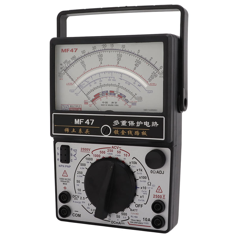 [Australia - AusPower] - KIMISS MF47 Analog Multimeter for Industry, Pointer Type Voltmeter, Internal Magnetic Design, Professional Electrical Testing Tool 