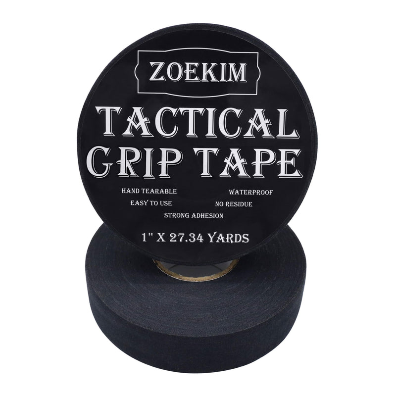 Gun Grip Tape, Tactical Goon Tape, Water Resistant & Non-Reflective Handgun Grip Tape to Improve Handles, Multipurpose Wrap Tape for Guns, Rifle, Pistol and Shotguns - 1 Inch x 27.34 Yards 2 Rolls Black