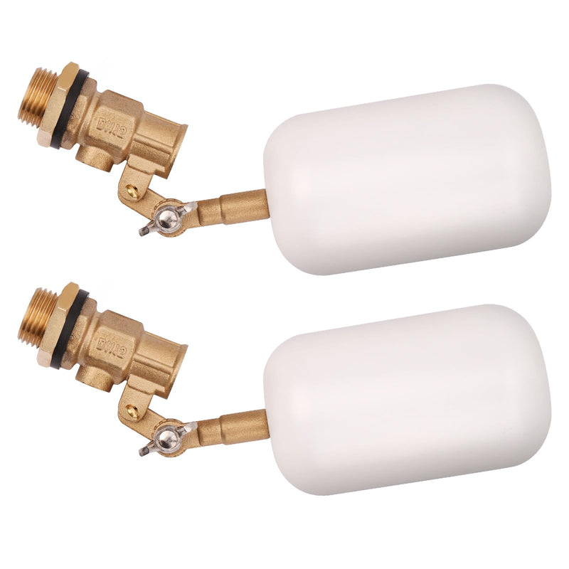 Float Valve 1/2 inch, Brass Water Float Valve with Adjustable Arm, Float Ball Valve Automatic Fill and Water Level Control for Water Trough,Fountains,Water Tank,Ponds,Pool,Aquariums 1/2 in