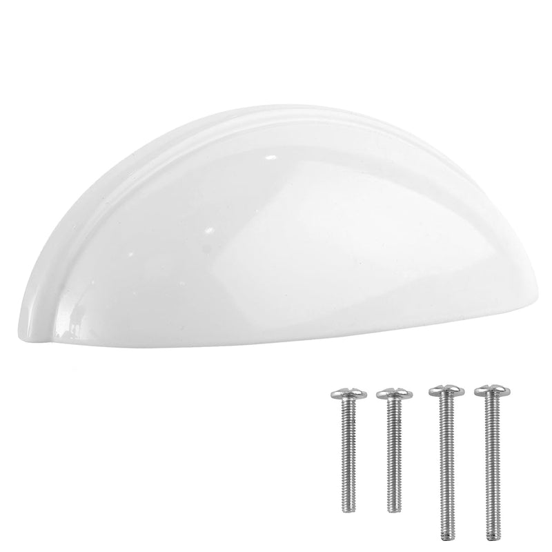FIGO HOME Cup Drawer Pulls – 10 Pack – White Cabinet Handles 3 Inch – White Cabinet Pulls – Cabinet Cup Pulls for Cabinets and Drawers – Cup Pulls for Drawers, Furniture & Kitchen Cabinet Hardware 3" Cabinet Cup Pulls