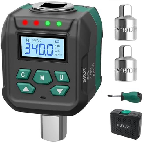 XLIT 1/2-inch digital torque wrench adapter, 7.5–250 ft-lb (10–340 Nm) range