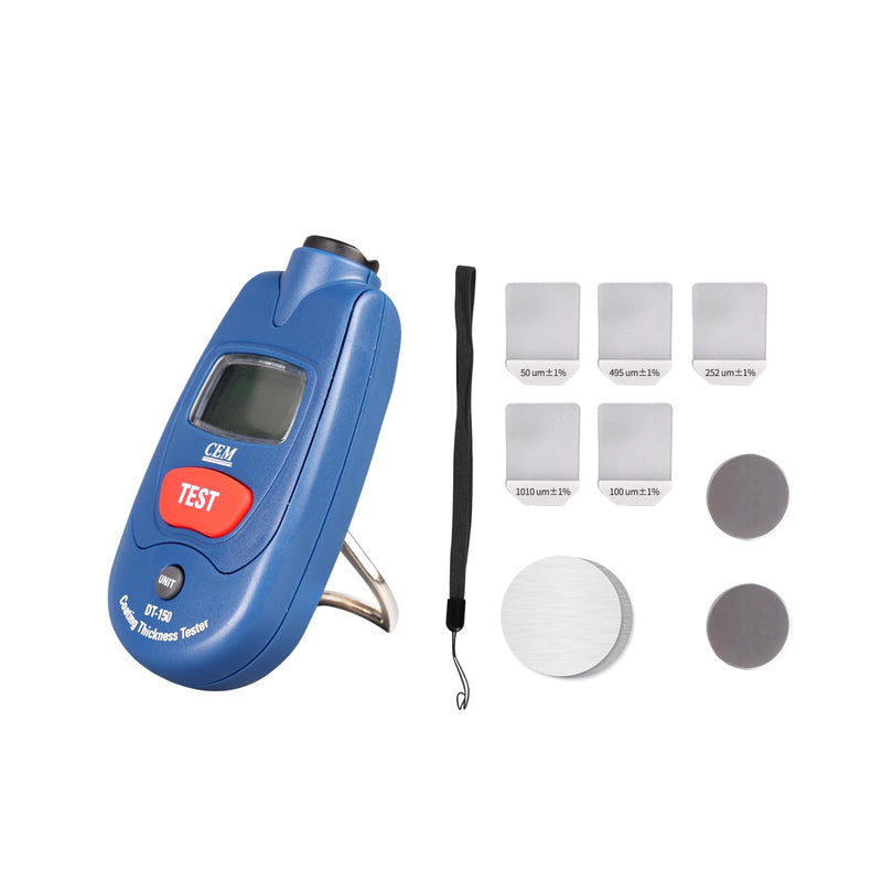 [Australia - AusPower] - CEM Paint Thickness Gauge,Car Boat Coating Tester with Calibration Plates&Battery,Fe/NFe Automatic Recognition Portable Digital Thickness Meter Detector,Backlight LCD Display,Auto Power Off&Lanyard 