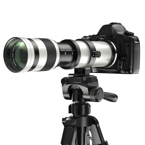 EF/EF-S 420-800mm F8.3 Telephoto Zoom Lens(MF) for Canon EOS Rebel T8i/T7i/T7/T6i/T5/T3i/T2i/XSi/SL3/SL2/T100/90D/80D/70D/50D/5D Mark IV/6D II/7D II/1D X III II-Manual Focus DSLR Cameras Lenses(White) For Canon EF/EF-S (White)