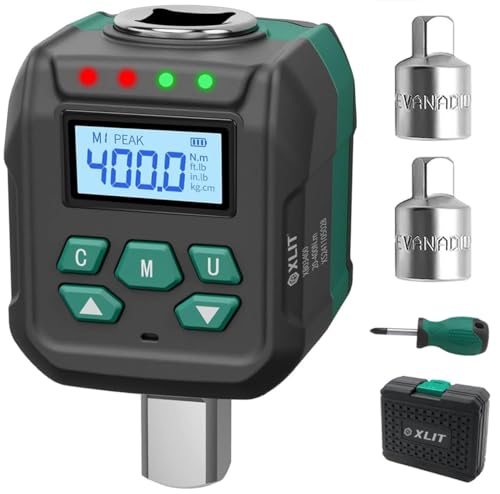 XLIT 1/2-inch digital torque wrench adapter, 8.8–295 ft-lb and 12–400 Nm range