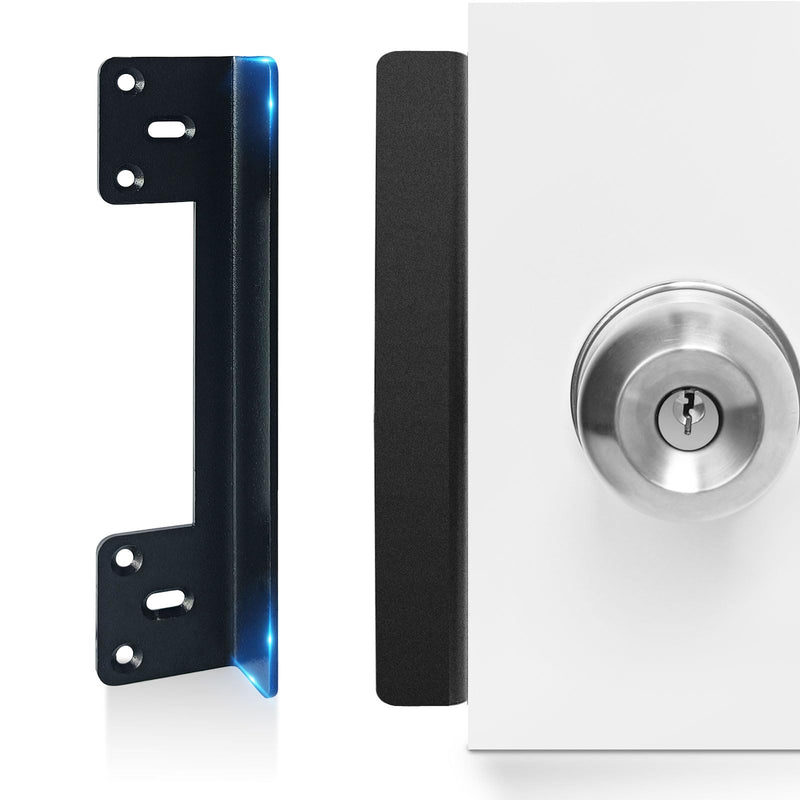 Outward Opening Door Security Protector Shields 7", Heavy Duty Door Latch Guard Plates, Door Knob/Deadbolt Latch Cover Invisible Plate 2 Pack