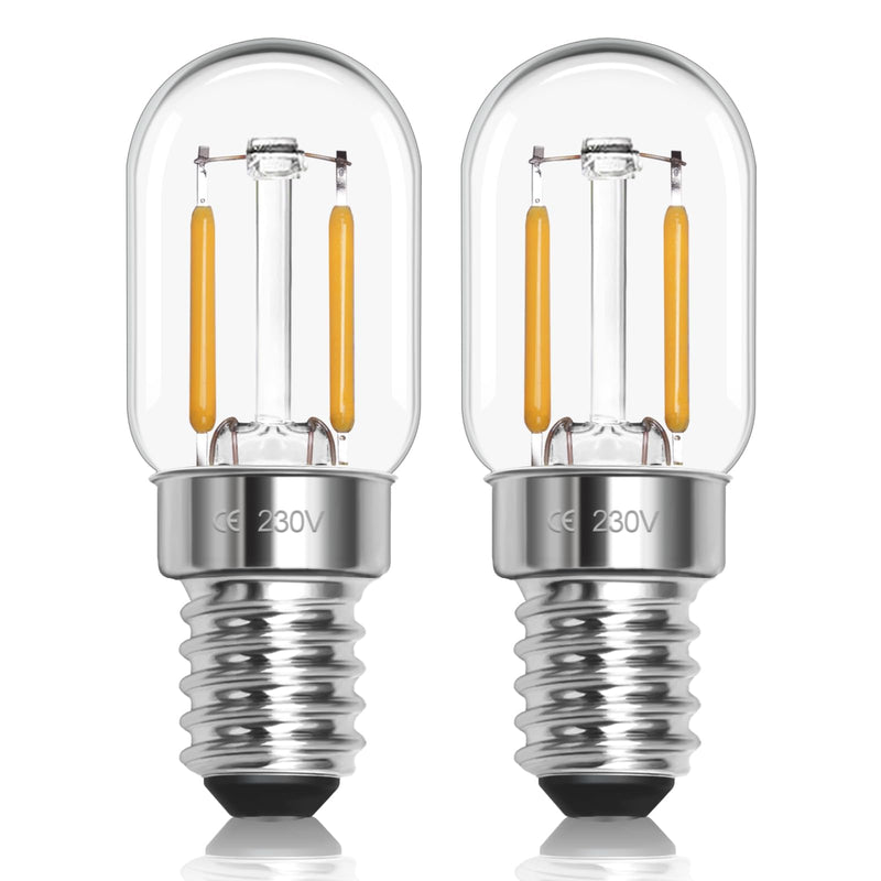 LED Light Bulb E14 Warm White 1 W 230 V, Fridge Light Bulb LED T22 E14 Warm White 2700 K, Replacement 10 W-15 W Halogen Bulb, Not Dimmable, for Night Light, Salt Lamp, Chandelier, Sewing Machine, Set 1 W Warm White