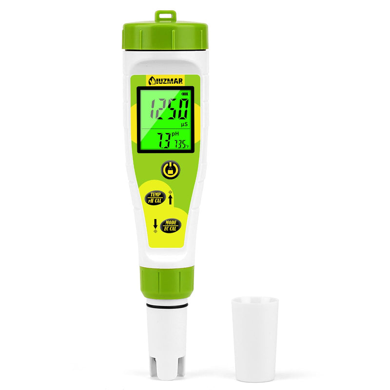 [Australia - AusPower] - pH EC Meter for Water Hydroponics PPM and pH Meter for Nutrients Measure pH PPM Conductivity Temperature DWC PH and EC PPM Water Tester for Nutrient Solution EC pH TDS Meter for Water System 4 in 1 Tester 