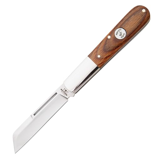 Bear & Son – Manual 3.75" Barlow Pocket Knife | 1095 Carbon Steel Sheepfoot Blade with Heritage Walnut Handle | Traditional Folding Utility Knife for Everyday Carry & EDC Collectors Walnut | 1095 Carbon Stainless Steel