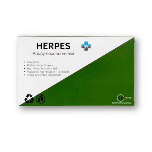 Herpes HSV 1/2 Test | Men and Women | Detects STI STD Infections | Certified Professional Quick Test