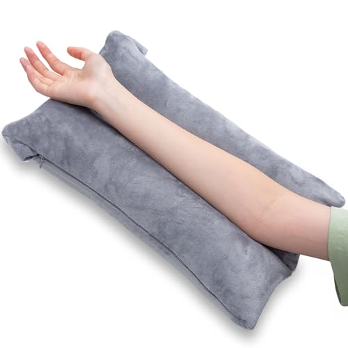 1 MIDDLE ONE Arm Pillow, Memory Foam Arm Rest Pillow for Adults and Side Sleepers, Elbow Support Elevation Pillow for Post Surgery and Numbness with Removable Cover (Grey) Grey