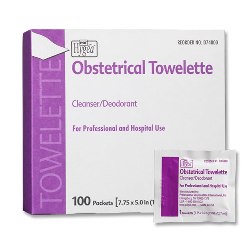 [Australia - AusPower] - Hygea Obstetrical Towelette, Feminine Personal Cleansing Wipe, Individually Wrapped, 100 Wipes Per Box 