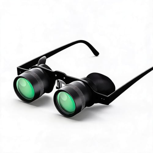 Zoom Optics Binocular Glasses, 3X Zoom Opera Glasses, Binoculars Glasses with Polarized Lens Handsfree Adjustable HD Optical Telescope Glasses for Fishing Bird Watching Black 10x