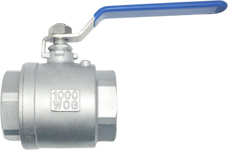 [Australia - AusPower] - Dsmpipeft1Pcs 316 Stainless Steel 1-1/2" Full Port Ball Valve with Heavy Duty Blue Vinyl Insulation Handle, NPT Female x Female Thread,1000 WOG 1.5 Inch 