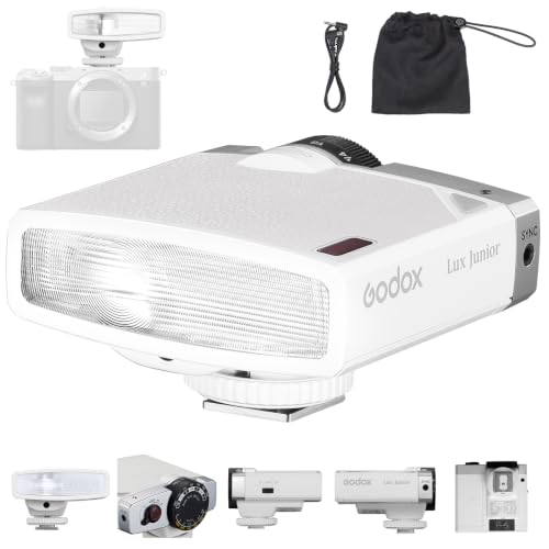 Godox Lux Junior Retro Camera Flash with PC sync Ports (White, 4.6oz) White