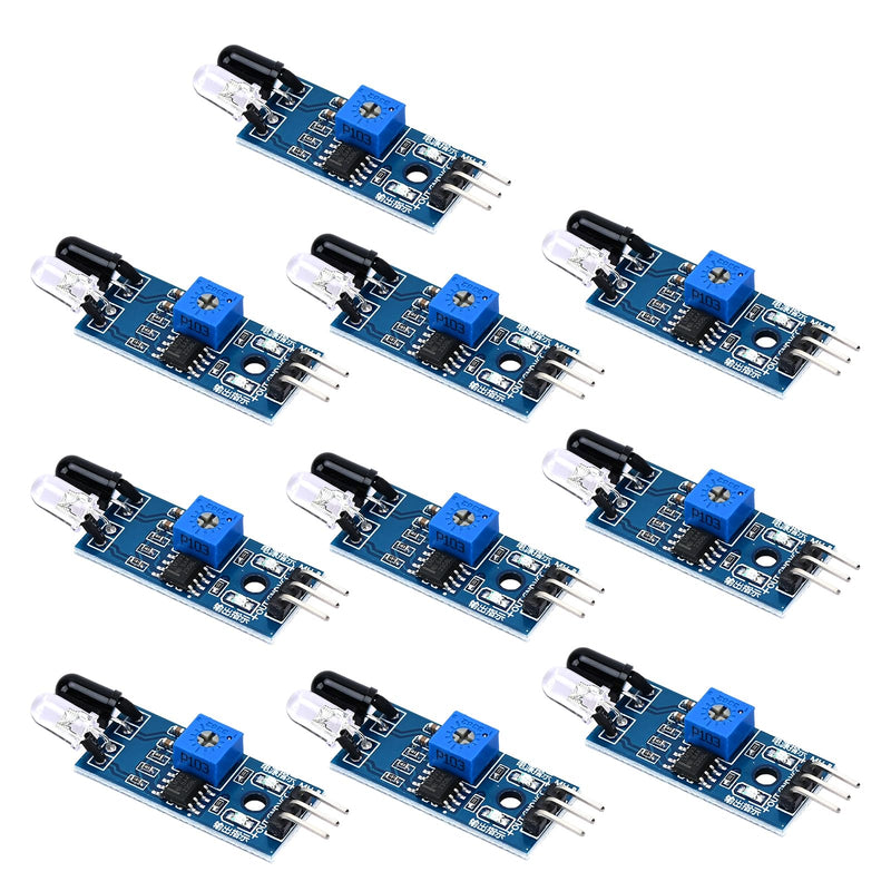 [Australia - AusPower] - 10pcs IR Infrared Obstacle Avoidance Sensor Module for Smart car Robot 3 Wire Photoelectric Reflection Sensor 