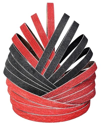 1/2 x 18 Inch Sanding Belts, Ceramic + SiC, 20 Pack, 60-240 Grit 1/2x18 inch