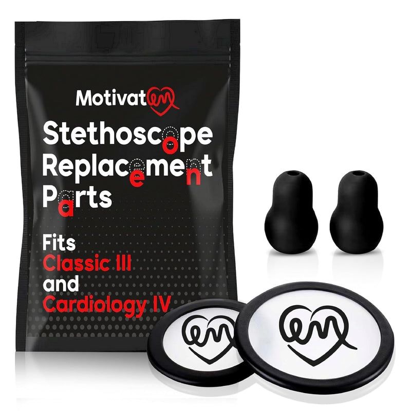 [Australia - AusPower] - Stethoscope Replacement Part Kit for Littman Stethoscope Classic 3, Cardiology 3 & Cardiology 4 - Fits Classic III, Cardiology III & IV (Black) Black 