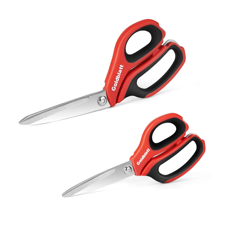 [Australia - AusPower] - Goldblatt 2PCS Scissors Heavy Duty, 8-inch and 10-inch Multipurpose Scissors, Stainless Steel Blade, Comfortable Handle, Shop Scissors Easy Cutting Cardboard, Leather, Fabric 