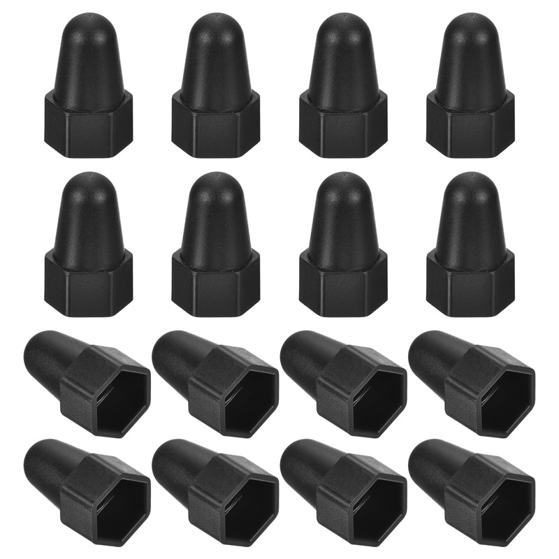 [Australia - AusPower] - uxcell 50pcs Hex Nut Bolt Cover, M8x13x25 Black Plastic Higher Dome Nut Protection Cap Hex Bolt Nut Covers for Hexagon Screws, Bolts M8 50 