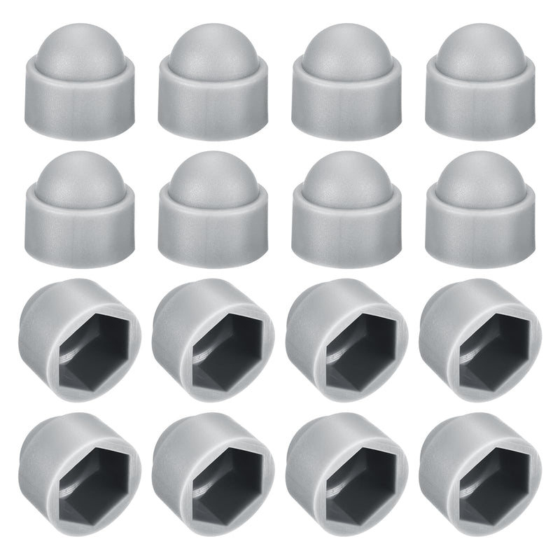 [Australia - AusPower] - uxcell 50pcs Hex Nut Cover, M12 Grey Plastic Dome Nut Protection Cap Hex Bolt Nut Covers for Hexagon Screws, Bolts 50 