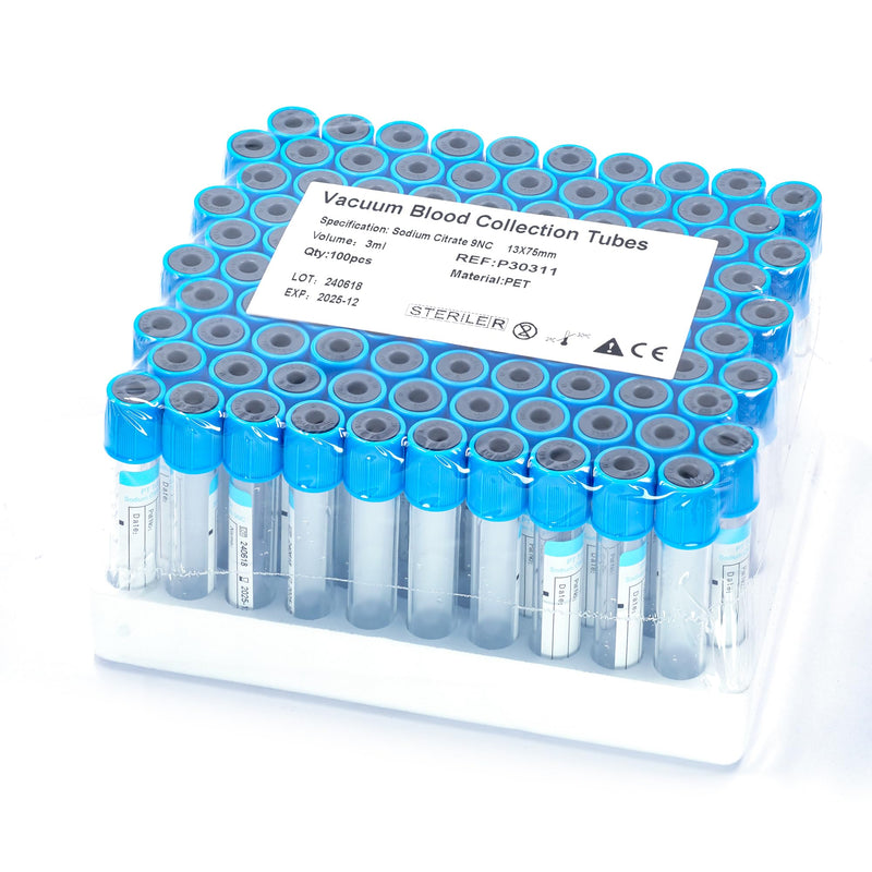 [Australia - AusPower] - Vacutainer Blood Collection Tubes Lab Vacuum Blood Collecting Tube for Pet Animals Veterinary Lab Supplies 100 Pcs Wrap Packaging (PT Tube, 3ml) PT Tube 