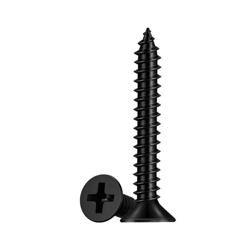 [Australia - AusPower] - 100 pcs#7 x 1-1/2'' Drywall Screws,Black Wood Screw,Flat Head Phillips Screws Self Tapping Screws Used in Furniture,Woodworking Repairs and DIY Projects（M4 x 40mm） #7x1-1/2''-100Pcs #7-M4 Wood Screws 