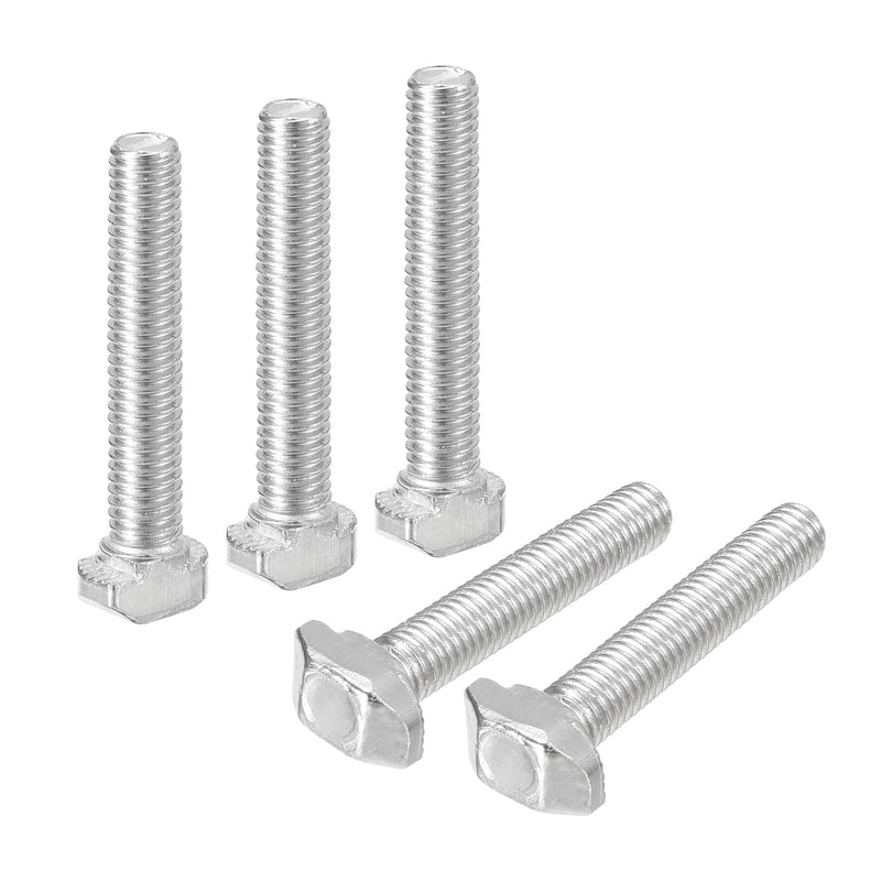 [Australia - AusPower] - uxcell 20Pcs T-Slot Bolts, M5 x 30mm Hammer Head Bolt T Screw Drop-in Stud for 2020 Series T-Slot Aluminum Extrusion Profile, Carbon Steel Nickel Plated, Silver 20 