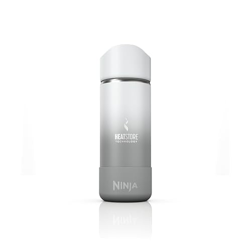 Ninja, Travel Mug, Sip Perfect 16oz, Brings Hot Drinks to Sippable Temperature in Minutes, Stainless Steel, Leak Proof, Dishwasher Safe, Metal Insulated Tumbler, White, DW1603WH 16 Ounces