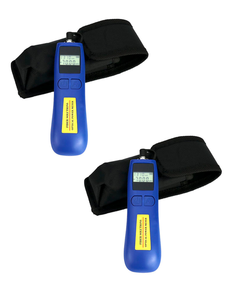 [Australia - AusPower] - QWORK 2 Pack Optical Power Meter, -70~+10 dBm, with Universal 2.5mm Interface, Fiber Light Meter for Testing 6 Calibration wavelengths,Blue 