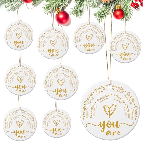 Barydat 9 Pieces Christmas Christian Ornaments Bible Hanging Ornament