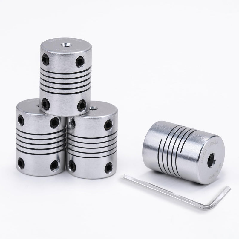 [Australia - AusPower] - XIKE 4PCS 3mm to 5mm Shaft Coupling 25mm Length 19mm Diameter Stepper Motor Coupler Aluminum Alloy Joint Connector for 3D Printer CNC Machine DIY Encoder 3mmx5mm 4 