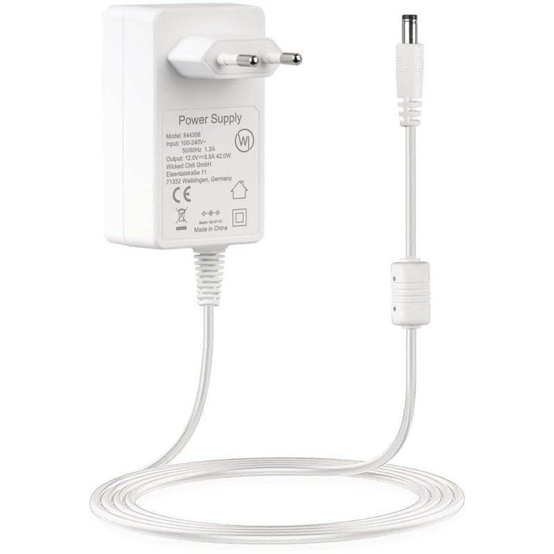 Wicked Chili 12 V / 3500 mA / 300 cm Power Supply Suitable for AVM Fritz!Box 5690 | Pro, 7690, 5590 Fiber, 7530 AX, 7590 AX, 7590, Repeater 6000 3000AX, Router Charging Cable (Cable Extra Long, 3.0 m, White)