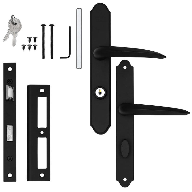 Ideal Security MSMB Straight Mortise Lock Set, Exclusive Replacement for AluminArt Storm Doors and Screen Doors, Adjustable 3/4" Backset, Matte Black