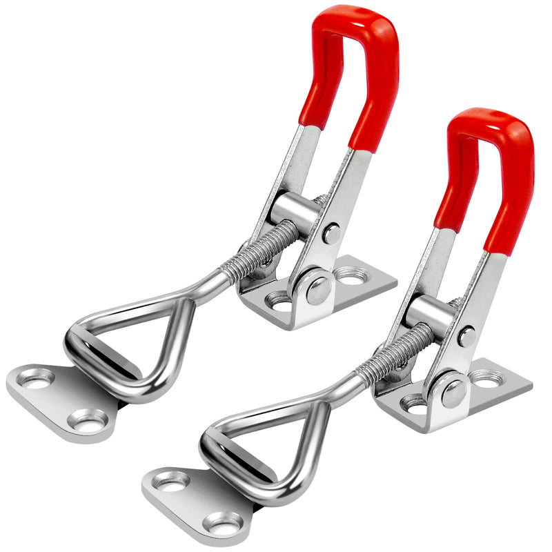 [Australia - AusPower] - 2 Pack Toggle Latch Clamp 4001 Adjustable 304 Stainless Steel Toggle Hasp Latches for Smoker Lid Jig Freezer Door Cooler Box Case Trunk Draw Chest, Quick Release 330Lbs Holding Capacity 2 