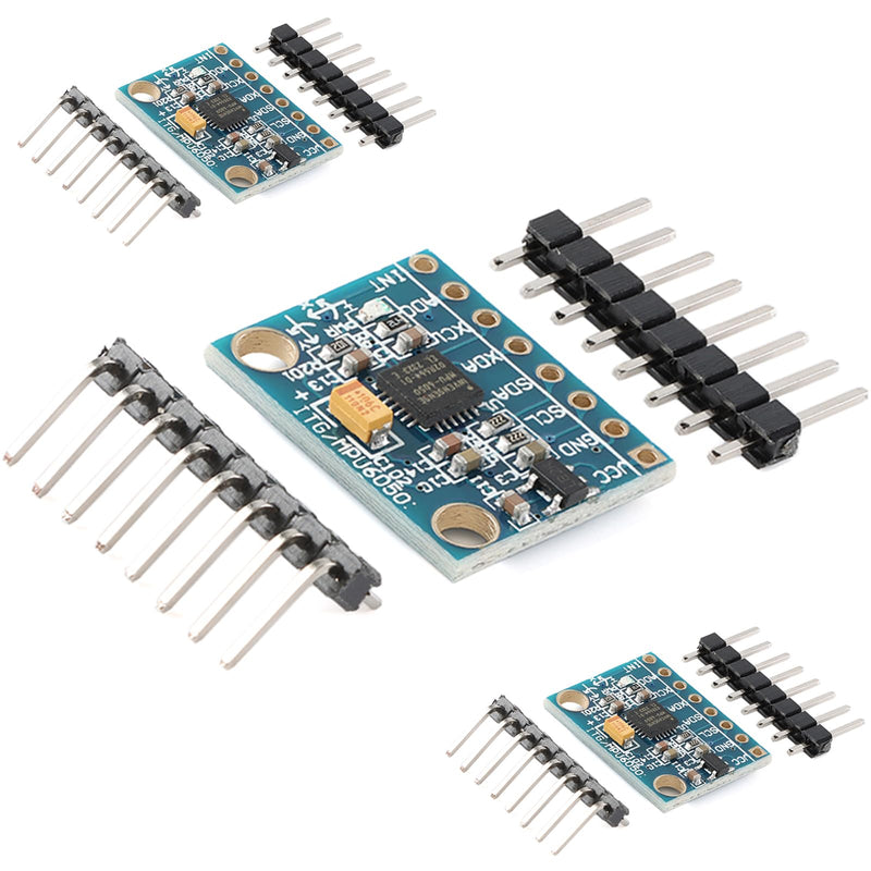 [Australia - AusPower] - 3 Pcs MPU-6050 9-Axis Motion Sensor, 3 Axis Gyroscope & 3 Axis Accelerometer, I2C/SPI Interface 16-bit ADCs Embedded DMP Temperature Sensor DC 3-5V 