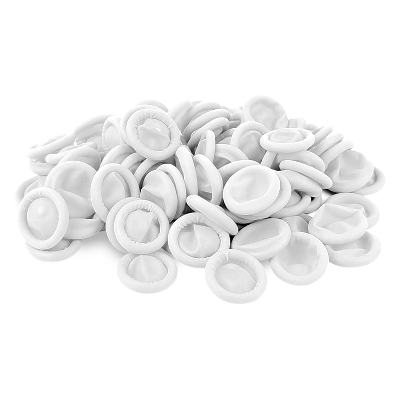 [Australia - AusPower] - 100 Pcs Disposable Finger Cots, Large Latex Finger Protectors for Clean and Dry Protection, Rubber Fingers Tips Tips for Beauty and Electronic Repair (Large White) 100 Pcs 