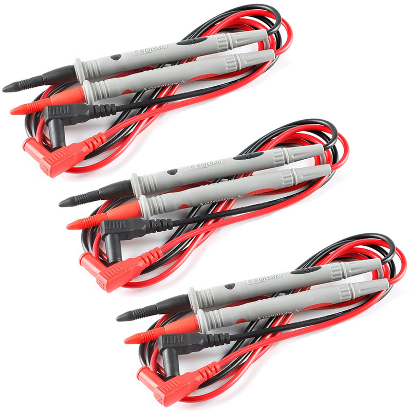 [Australia - AusPower] - 3 Pack Multimeter Test Leads Banana Plug,1000V 20A Digital Multi Meter Clamp Tester Probe Test Probes Leads for Multimeter Electronic Test Leads 