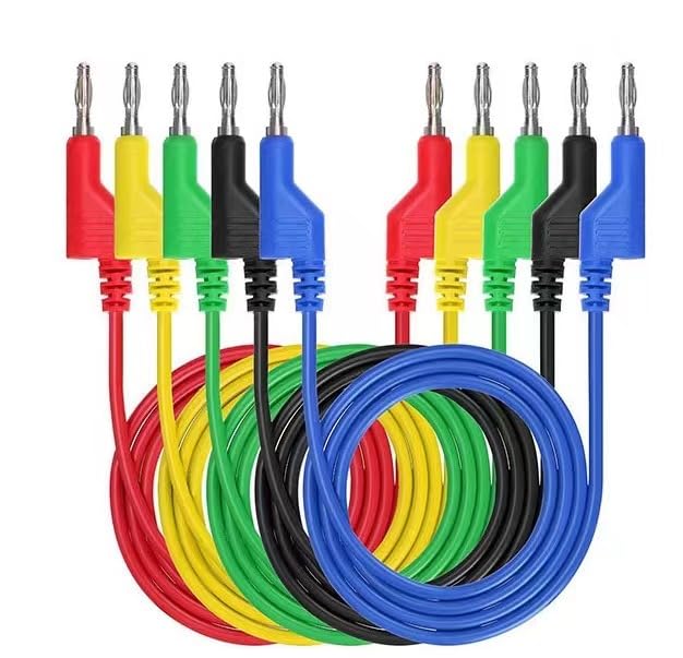 [Australia - AusPower] - 1000V 5PCS Double-Ended Multimeter Test Leads, 5 Colors multimeter Leads kit 