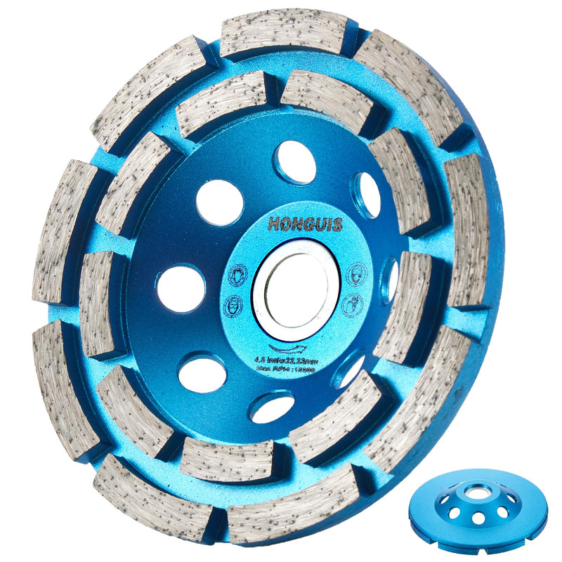 [Australia - AusPower] - 4 1/2 inch Concrete Grinding Wheel,7/8"-5/8" Arbor Diamond Cup Grinding Wheel Double Row for Granite Marble Concrete Masonry Stone(7/8"-5/8") 4.5 Inch 
