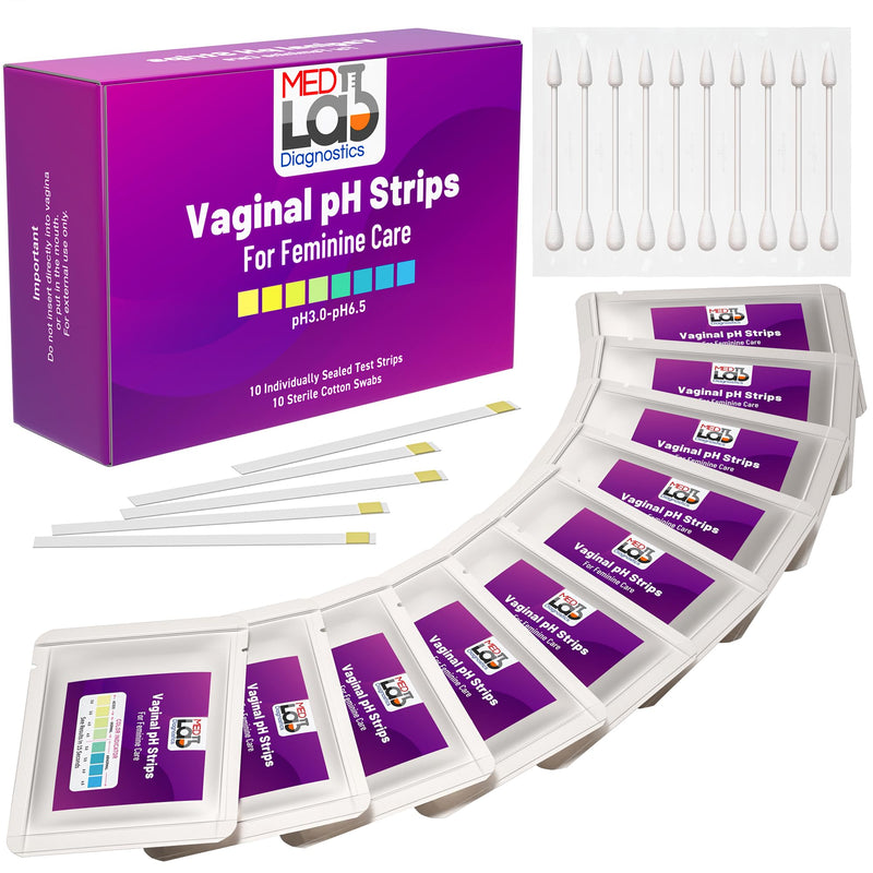 [Australia - AusPower] - Vaginal pH Test Strips Kit for Women(10 Count) Individually Wrapped for pH Balance, Bacterial Vaginosis(BV), Yeast Infections, and Menopause 10 