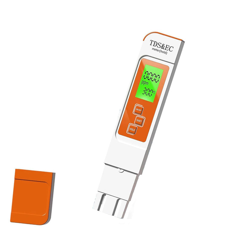 [Australia - AusPower] - TDS Water Tester,New 4 in 1 Tds Meter Digital Water Tester - TDS EC & Temperature(°C,°F) Meter,Accurate & Reliable Digital Testing Kits for Hydroponics, Aquarium, RO/DI System (Orange) Orange 